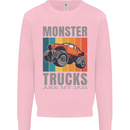 Monster Trucks are My Jam Kids Sweatshirt Jumper Light Pink