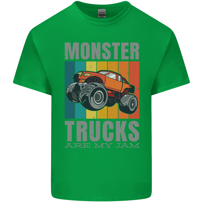 Monster Trucks are My Jam Kids T-Shirt Childrens Irish Green