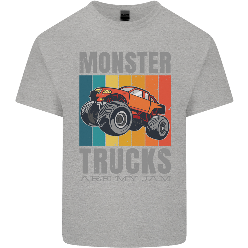 Monster Trucks are My Jam Kids T-Shirt Childrens Sports Grey