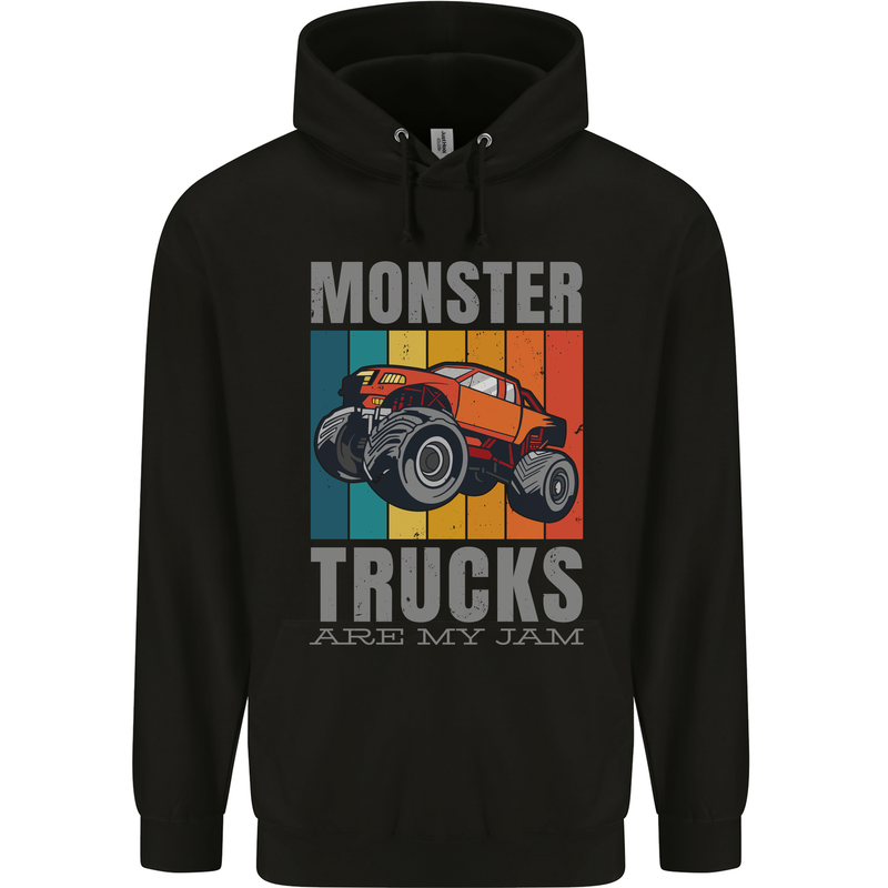 Monster Trucks are My Jam Mens 80% Cotton Hoodie Black