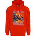 Monster Trucks are My Jam Mens 80% Cotton Hoodie Bright Red