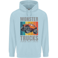 Monster Trucks are My Jam Mens 80% Cotton Hoodie Light Blue