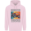 Monster Trucks are My Jam Mens 80% Cotton Hoodie Light Pink