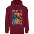 Monster Trucks are My Jam Mens 80% Cotton Hoodie Maroon