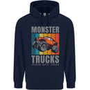 Monster Trucks are My Jam Mens 80% Cotton Hoodie Navy Blue