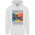 Monster Trucks are My Jam Mens 80% Cotton Hoodie White