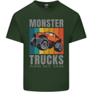 Monster Trucks are My Jam Mens Cotton T-Shirt Tee Top Forest Green