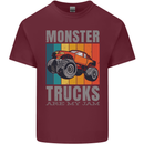 Monster Trucks are My Jam Mens Cotton T-Shirt Tee Top Maroon
