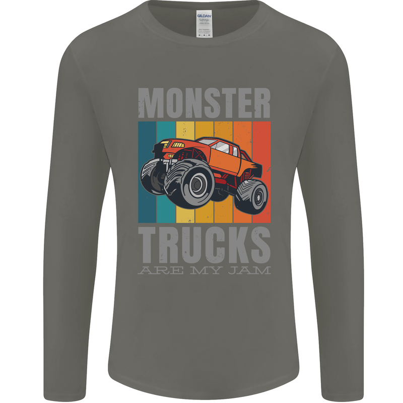Monster Trucks are My Jam Mens Long Sleeve T-Shirt Charcoal