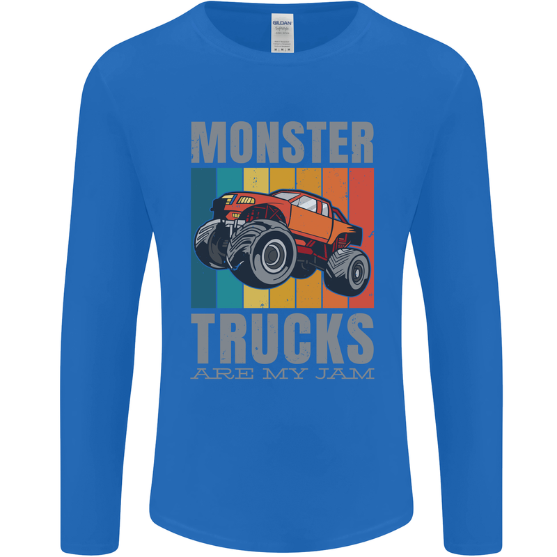 Monster Trucks are My Jam Mens Long Sleeve T-Shirt Royal Blue