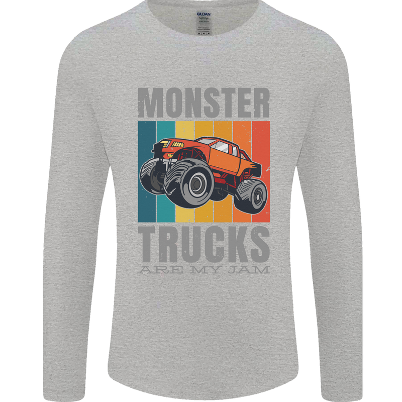 Monster Trucks are My Jam Mens Long Sleeve T-Shirt Sports Grey