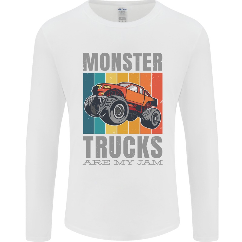 Monster Trucks are My Jam Mens Long Sleeve T-Shirt White