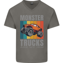 Monster Trucks are My Jam Mens V-Neck Cotton T-Shirt Charcoal