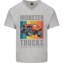 Monster Trucks are My Jam Mens V-Neck Cotton T-Shirt Sports Grey