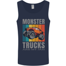 Monster Trucks are My Jam Mens Vest Tank Top Navy Blue