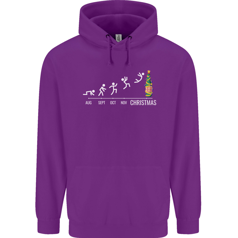 Months to Christmas Funny Xmas Childrens Kids Hoodie Purple