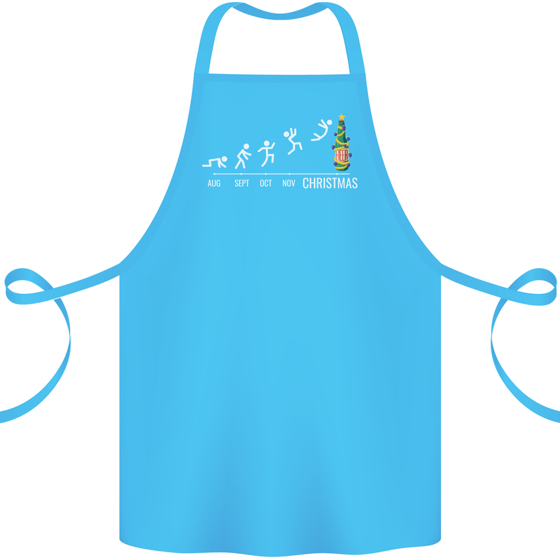 Months to Christmas Funny Xmas Cotton Apron 100% Organic Turquoise