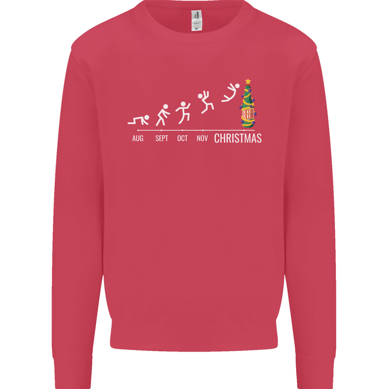 Months to Christmas Funny Xmas Kids Sweatshirt Jumper Heliconia