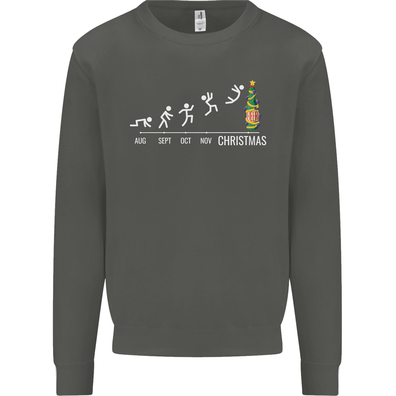 Months to Christmas Funny Xmas Kids Sweatshirt Jumper Storm Grey