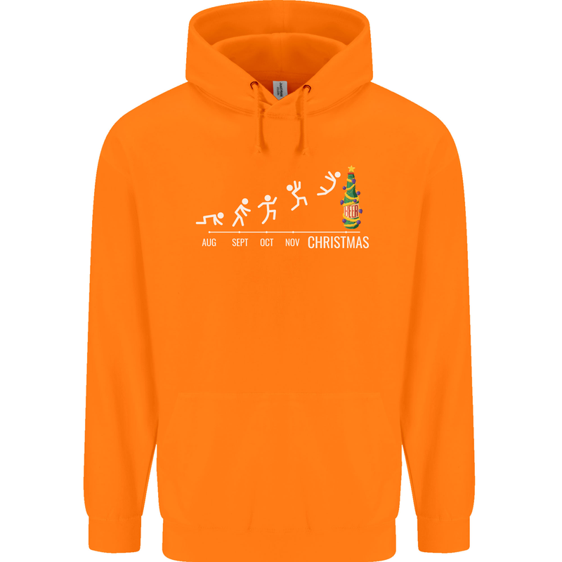 Months to Christmas Funny Xmas Mens 80% Cotton Hoodie Orange