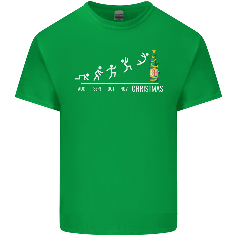 Months to Christmas Funny Xmas Mens Cotton T-Shirt Tee Top Irish Green