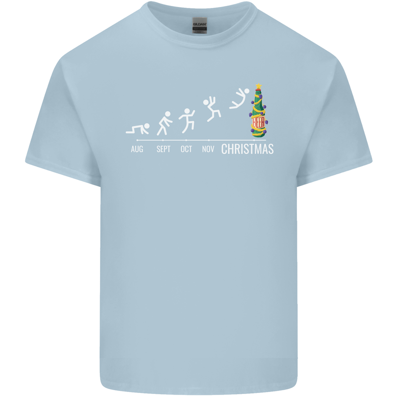 Months to Christmas Funny Xmas Mens Cotton T-Shirt Tee Top Light Blue