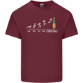 Months to Christmas Funny Xmas Mens Cotton T-Shirt Tee Top Maroon