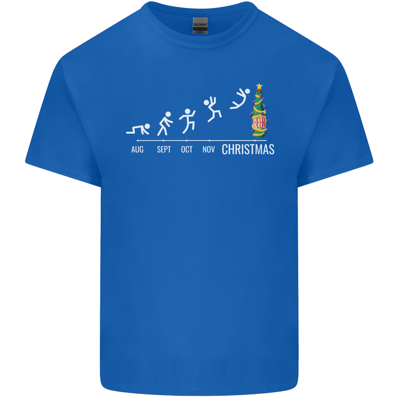 Months to Christmas Funny Xmas Mens Cotton T-Shirt Tee Top Royal Blue