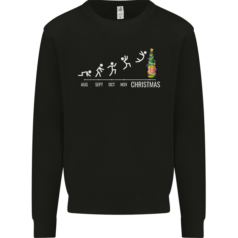 Months to Christmas Funny Xmas Mens Sweatshirt Jumper Black