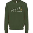 Months to Christmas Funny Xmas Mens Sweatshirt Jumper Forest Green
