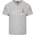 Months to Christmas Funny Xmas Mens V-Neck Cotton T-Shirt Sports Grey