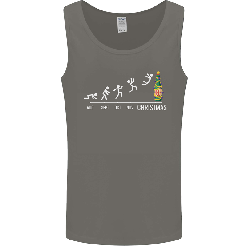 Months to Christmas Funny Xmas Mens Vest Tank Top Charcoal