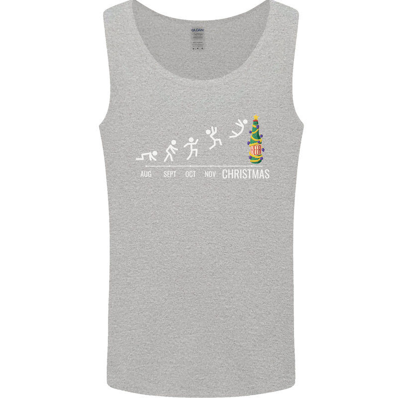 Months to Christmas Funny Xmas Mens Vest Tank Top Sports Grey