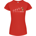 Months to Christmas Funny Xmas Womens Petite Cut T-Shirt Red