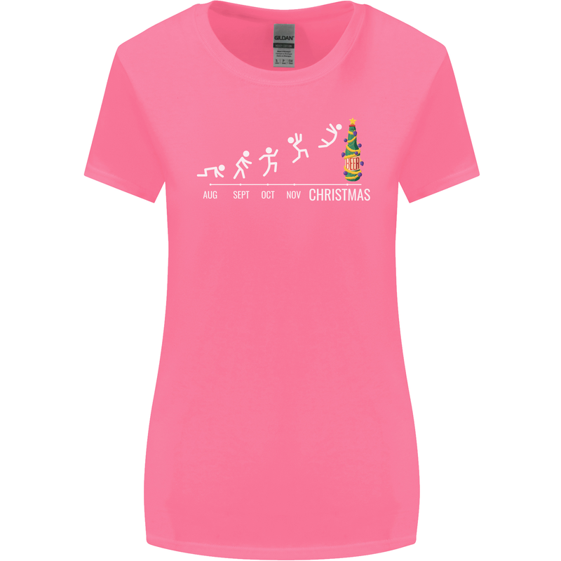 Months to Christmas Funny Xmas Womens Wider Cut T-Shirt Azalea