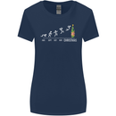 Months to Christmas Funny Xmas Womens Wider Cut T-Shirt Navy Blue