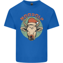 Moodolf Funny Rudolf Christmas Cow Mens Cotton T-Shirt Tee Top Royal Blue