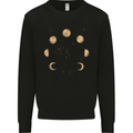 Moon Phases Eclipse Full Moon Supermoon Kids Sweatshirt Jumper Black