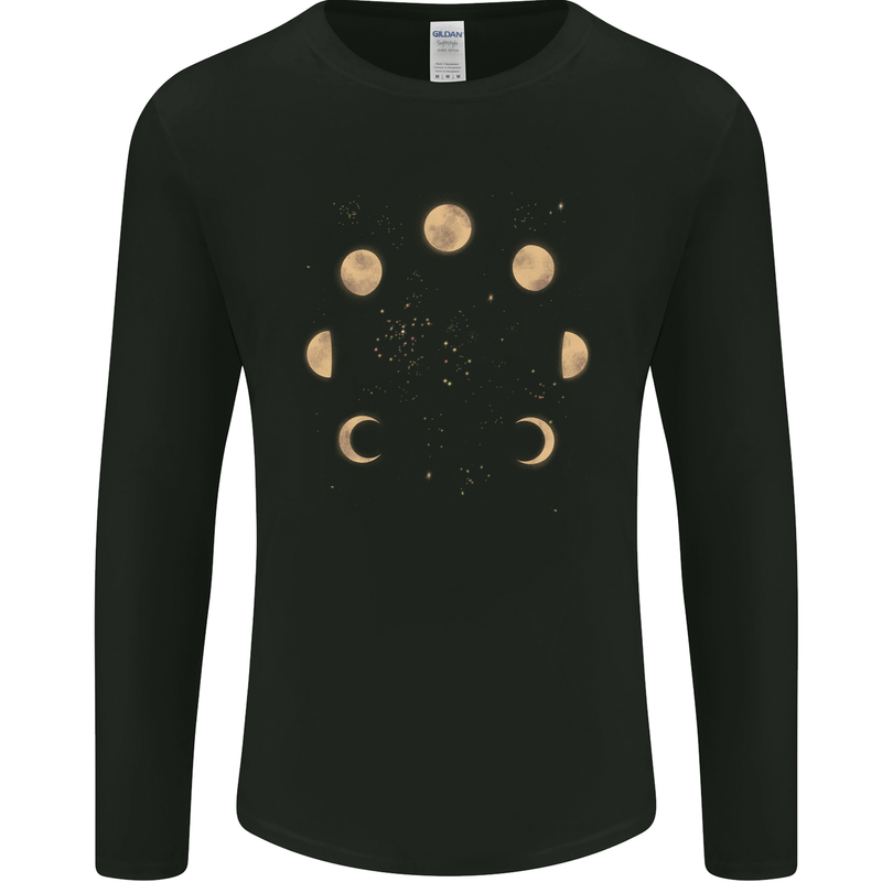 Moon Phases Eclipse Full Moon Supermoon Mens Long Sleeve T-Shirt Black