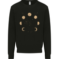 Moon Phases Eclipse Full Moon Supermoon Mens Sweatshirt Jumper Black