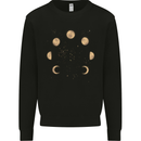 Moon Phases Eclipse Full Moon Supermoon Mens Sweatshirt Jumper Black