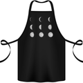 Moon Phases Full Moon Eclipse Supermoon Cotton Apron 100% Organic Black