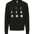 Moon Phases Full Moon Eclipse Supermoon Kids Sweatshirt Jumper Black