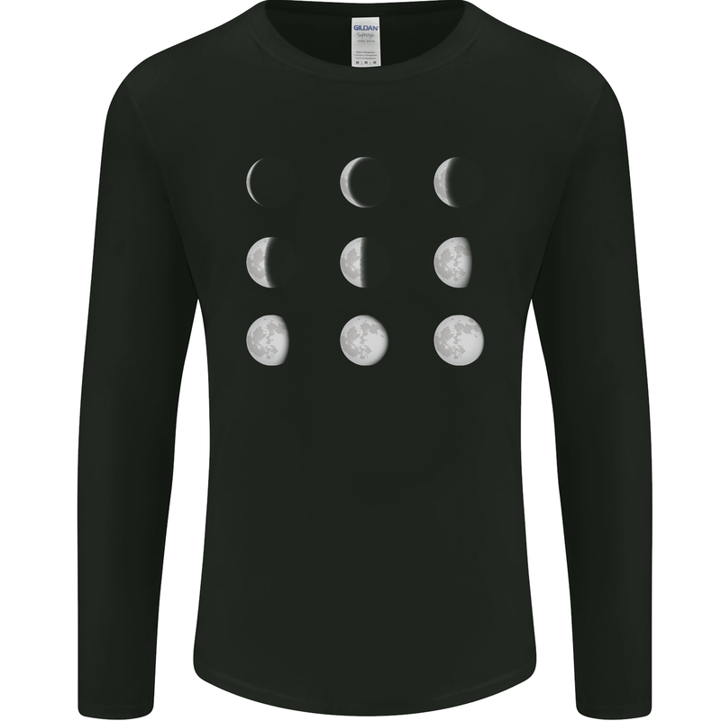 Moon Phases Full Moon Eclipse Supermoon Mens Long Sleeve T-Shirt Black