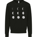 Moon Phases Full Moon Eclipse Supermoon Mens Sweatshirt Jumper Black