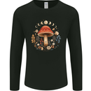 Moon Phases Mushroom Nature Foraging Mens Long Sleeve T-Shirt Black