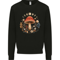 Moon Phases Mushroom Nature Foraging Mens Sweatshirt Jumper Black