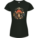 Moon Phases Mushroom Nature Foraging Womens Petite Cut T-Shirt Black