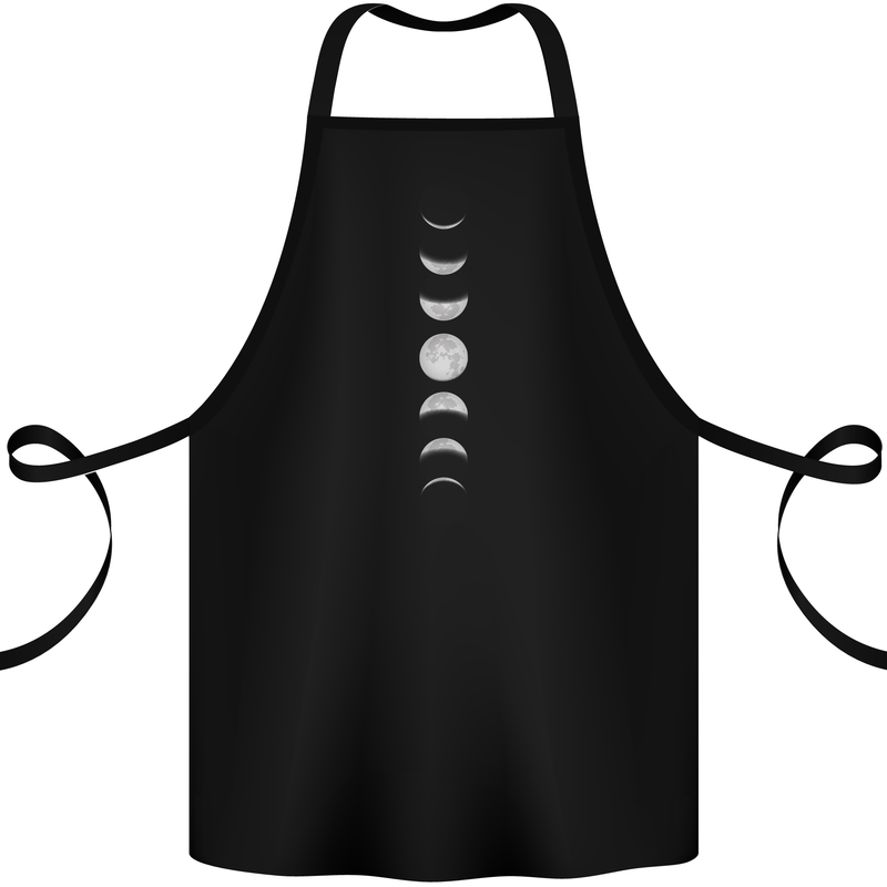 Moon Phases Supermoon Eclipse Full Moon Cotton Apron 100% Organic Black