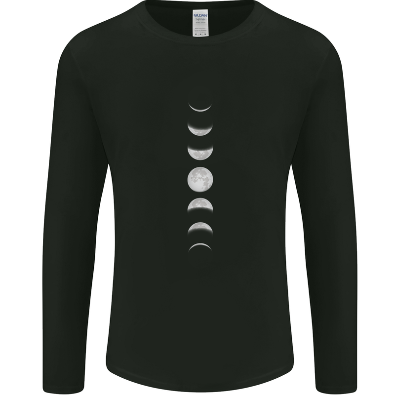 Moon Phases Supermoon Eclipse Full Moon Mens Long Sleeve T-Shirt Black